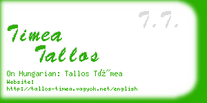 timea tallos business card